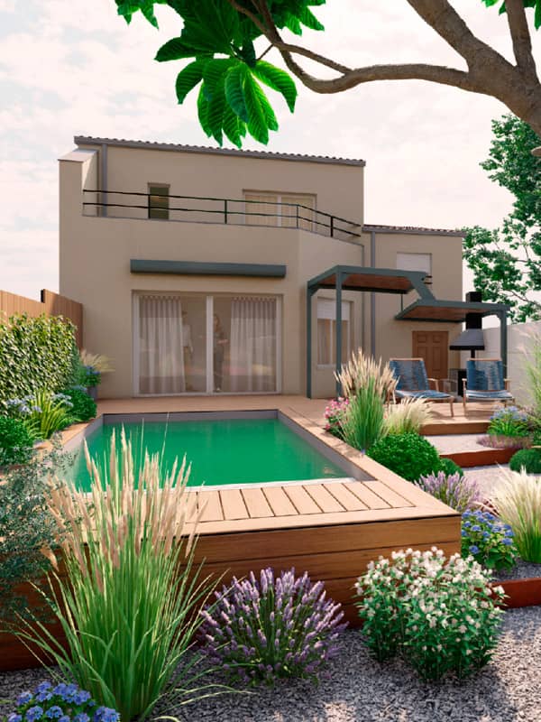 Aménagement de jardin avec piscine le Bouscat
